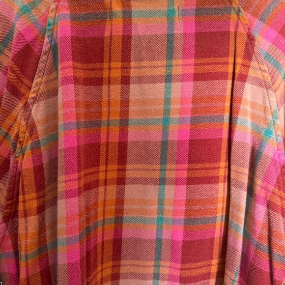 We The Free People Distressed Flannel Shirt – Cozy, Edgy, and Effortless… - Picture 3 of 4